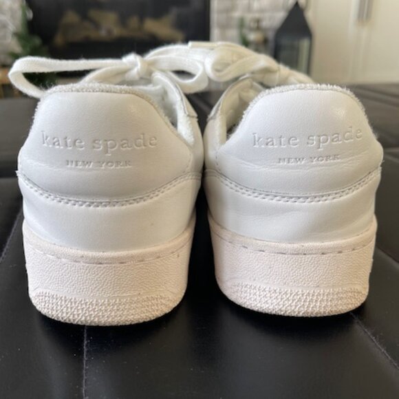 Kate Spade Tennis Shoes 7.5 White leather - Picture 5 of 10